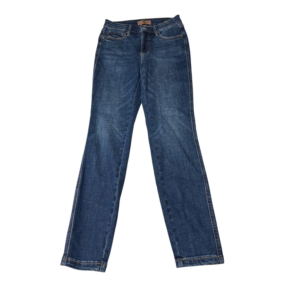 Judy Blue Mid Rise Tummy Control Classic Straight Jeans Dark Wash Size 5/27 L28